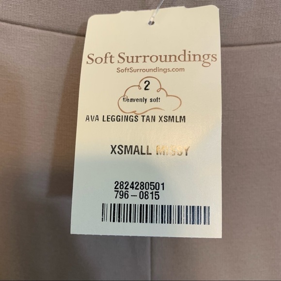 Soft Surroundings | NWT Ava Tan Heavenly Missy Soft Khaki Tan Leggings Pants XS - Picture 6 of 9